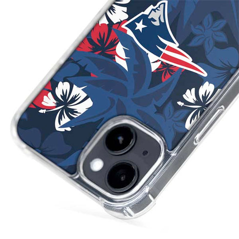 NFL New England Patriots Tropical Print iPhone 15 Plus MagSafe Case