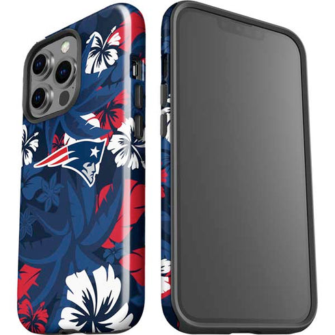 NFL New England Patriots Tropical Print iPhone 14 Pro Impact Case