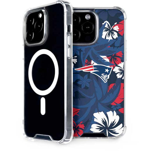 NFL New England Patriots Tropical Print iPhone 14 Pro Max MagSafe Case