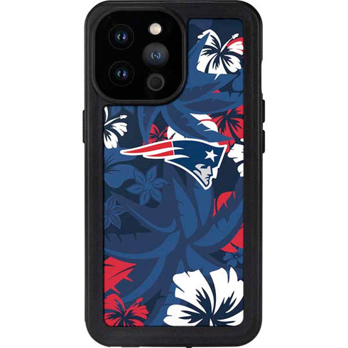 NFL New England Patriots Tropical Print iPhone 14 Pro Max Waterproof Case