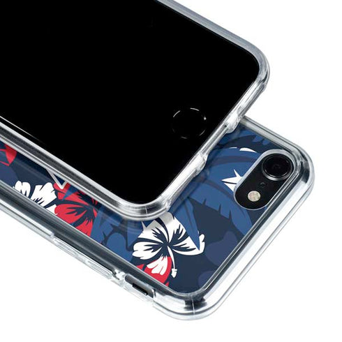 NFL New England Patriots Tropical Print iPhone SE (2nd & 3rd Gen) Clear Case