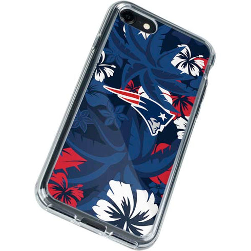 NFL New England Patriots Tropical Print iPhone SE (2nd & 3rd Gen) Clear Case