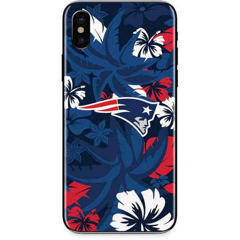 NFL New England Patriots Tropical Print iPhone X Skin