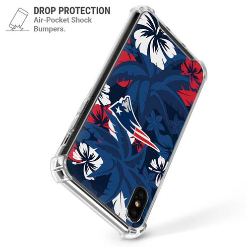 NFL New England Patriots Tropical Print iPhone X/XS Clear Case