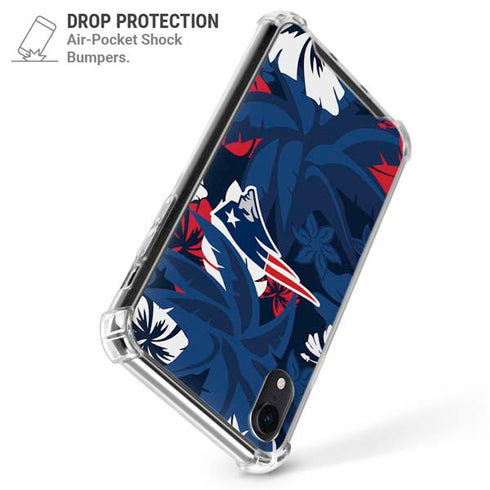 NFL New England Patriots Tropical Print iPhone XR Clear Case