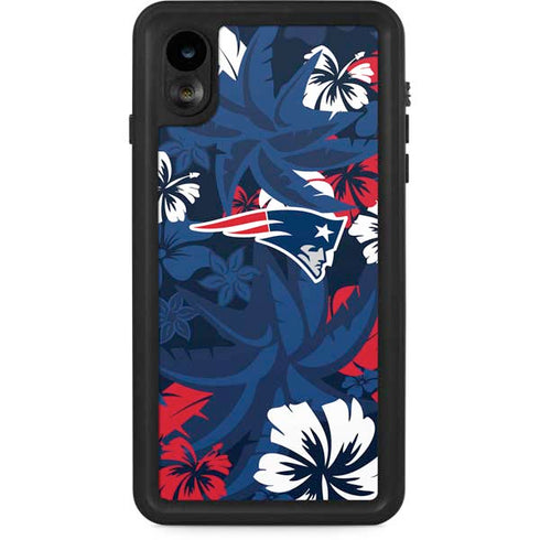 NFL New England Patriots Tropical Print iPhone XR Waterproof Case