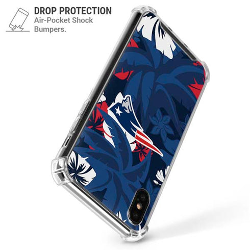 NFL New England Patriots Tropical Print iPhone XS Max Clear Case