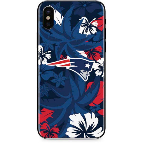 NFL New England Patriots Tropical Print iPhone XS Skin