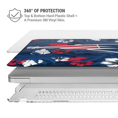 NFL New England Patriots Tropical Print MacBook Air 13in M1 (2021) Case plus Skin