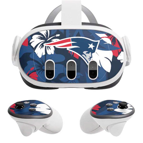 NFL New England Patriots Tropical Print Meta Quest 3 Skin