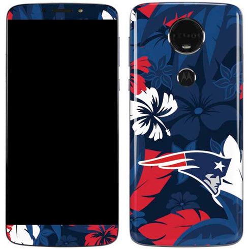 NFL New England Patriots Tropical Print Moto E5 Plus Skin