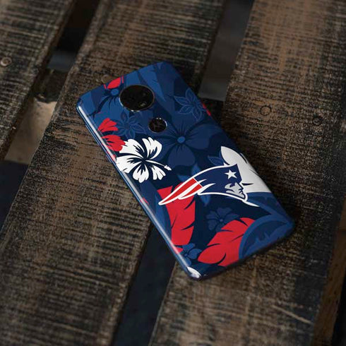 NFL New England Patriots Tropical Print Moto E5 Plus Skin