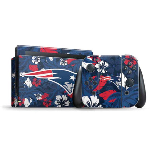 NFL New England Patriots Tropical Print Nintendo Switch Bundle Skin