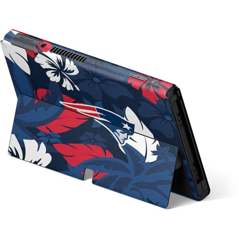 NFL New England Patriots Tropical Print Nintendo Switch OLED (2021) Skin