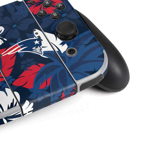 NFL New England Patriots Tropical Print Nintendo Switch OLED (2021) Skin