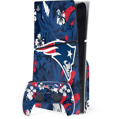 NFL New England Patriots Tropical Print PS5 Slim Disk Bundle Skin