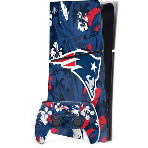 NFL New England Patriots Tropical Print PS5 Slim Digital Edition Bundle Skin