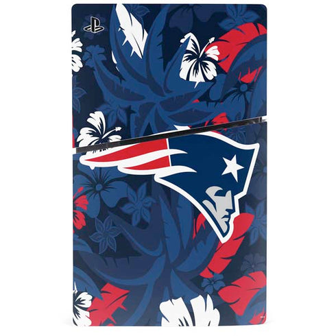 NFL New England Patriots Tropical Print PS5 Slim Digital Edition Console Skin