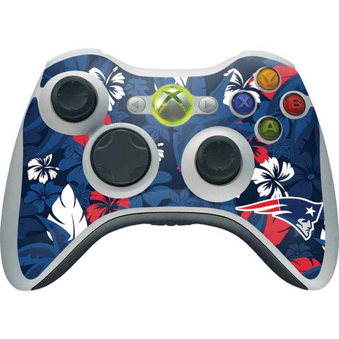 NFL New England Patriots Tropical Print Xbox 360 Wireless Controller Skin