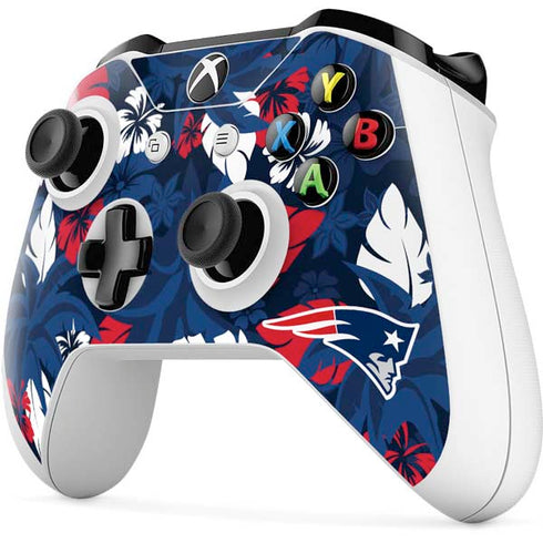 NFL New England Patriots Tropical Print Xbox One S Controller Skin