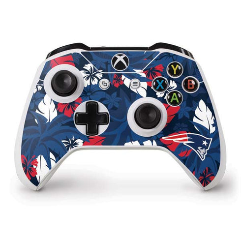 NFL New England Patriots Tropical Print Xbox One S Controller Skin