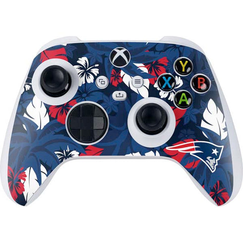 NFL New England Patriots Tropical Print Xbox Series S Controller Skin