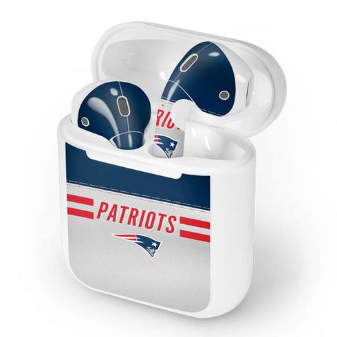 NFL New England Patriots White Striped Apple AirPods Skin