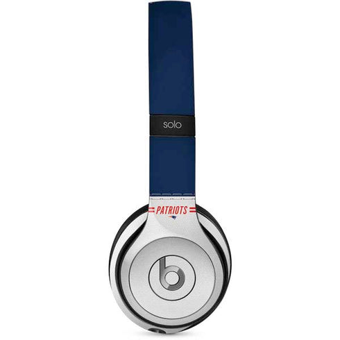 NFL New England Patriots White Striped Beats Solo 2 Wired Skin