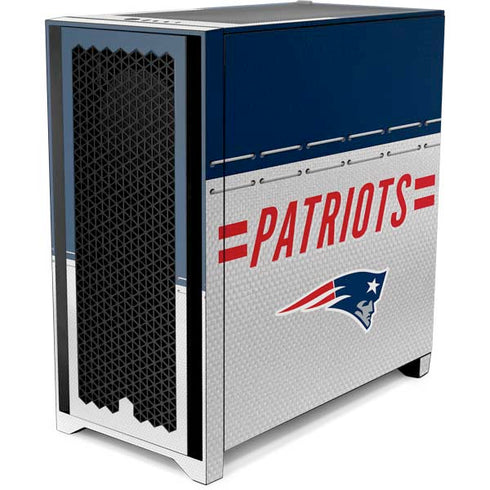 NFL New England Patriots White Striped Corsair 4000D Tempered Glass Mid-Tower ATX Case Skin