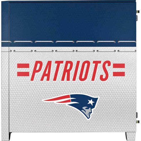 NFL New England Patriots White Striped Corsair 4000D Tempered Glass Mid-Tower ATX Case Skin