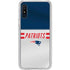 NFL New England Patriots White Striped Galaxy A10e Clear Case