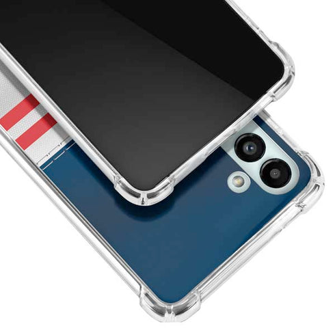 NFL New England Patriots White Striped Galaxy A13 5G Clear Case