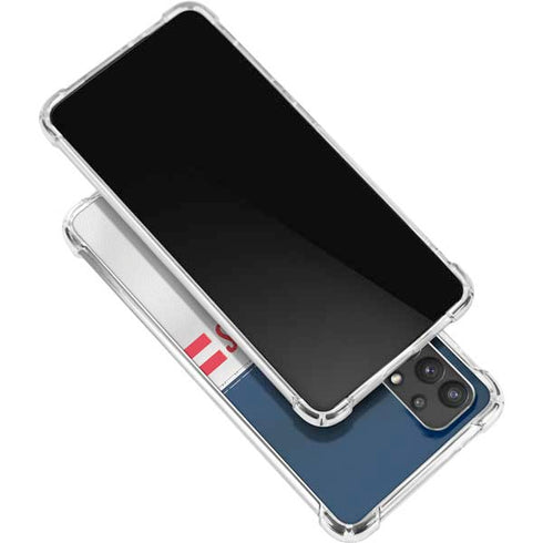 NFL New England Patriots White Striped Galaxy A32 5G Clear Case