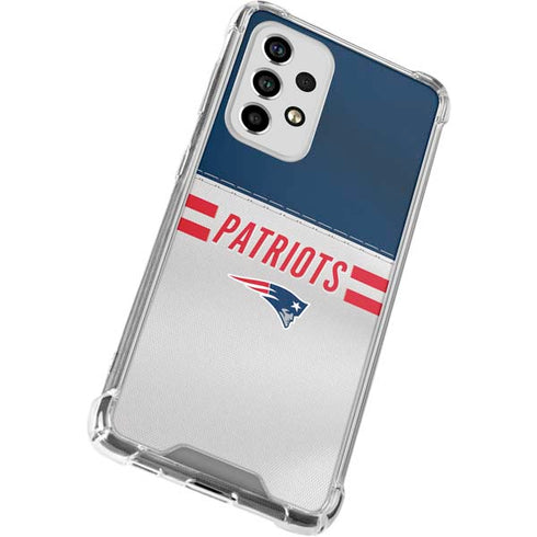 NFL New England Patriots White Striped Galaxy A53 5G Clear Case