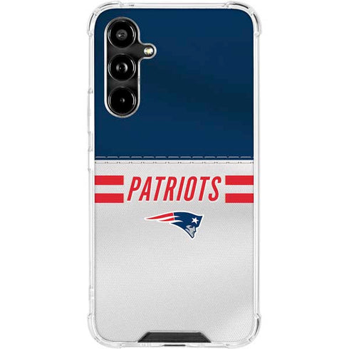 NFL New England Patriots White Striped Galaxy A54 5G Clear Case