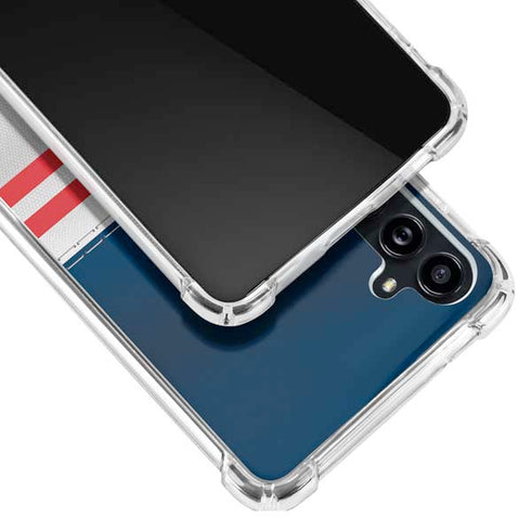 NFL New England Patriots White Striped Galaxy A54 5G Clear Case