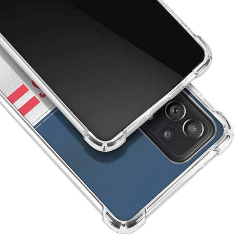 NFL New England Patriots White Striped Galaxy A72 5G Clear Case