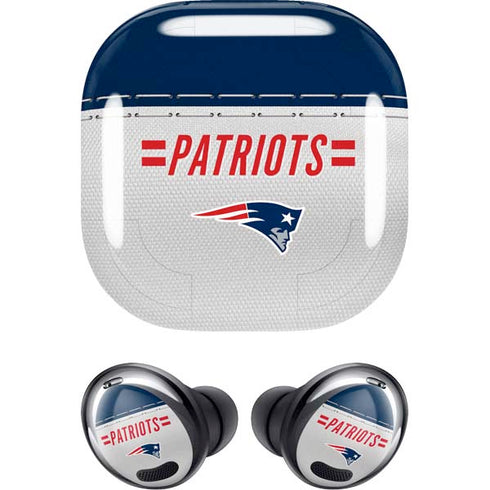 NFL New England Patriots White Striped Galaxy Buds Pro Skin