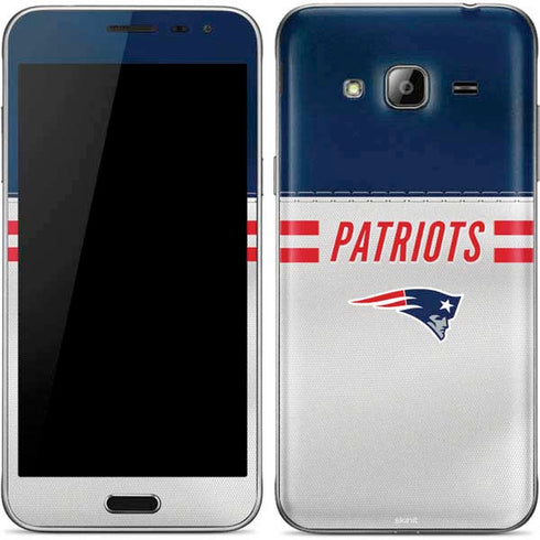 NFL New England Patriots White Striped Galaxy J3 Skin