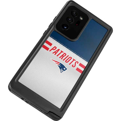 NFL New England Patriots White Striped Galaxy Note20 Ultra 5G Waterproof Case