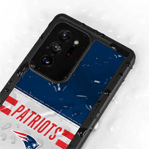 NFL New England Patriots White Striped Galaxy Note20 Ultra 5G Waterproof Case