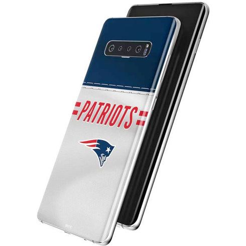 NFL New England Patriots White Striped Galaxy S10 Plus Skin