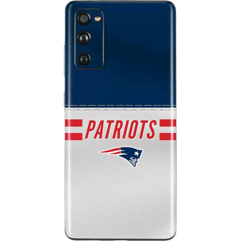 NFL New England Patriots White Striped Galaxy S20 Fan Edition Skin