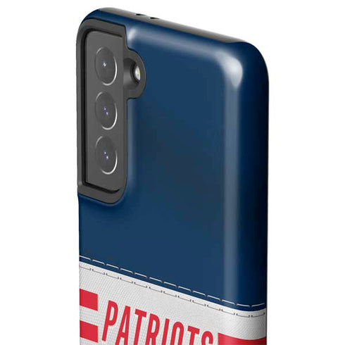 NFL New England Patriots White Striped Galaxy S21 5G Pro Case