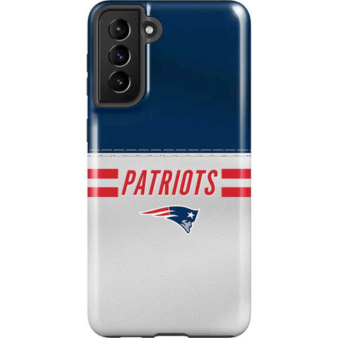 NFL New England Patriots White Striped Galaxy S21 Plus 5G Pro Case
