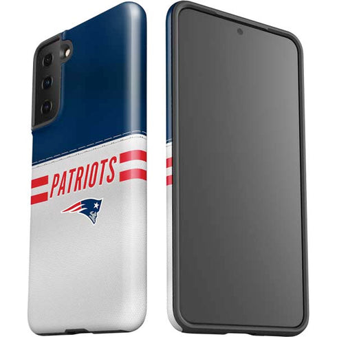 NFL New England Patriots White Striped Galaxy S21 Plus 5G Pro Case