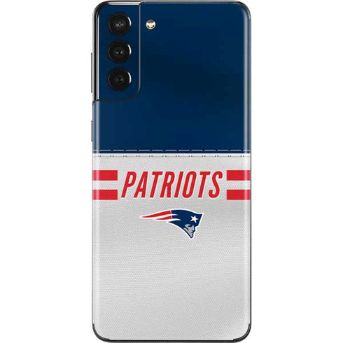 NFL New England Patriots White Striped Galaxy S21 Plus 5G Skin