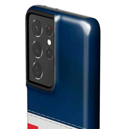 NFL New England Patriots White Striped Galaxy S21 Ultra 5G Pro Case