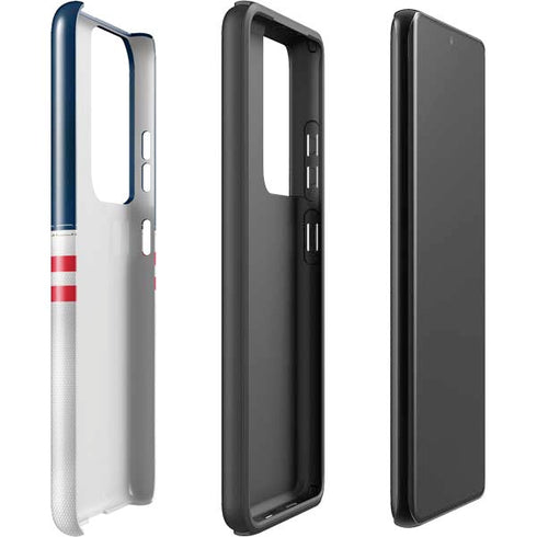 NFL New England Patriots White Striped Galaxy S21 Ultra 5G Pro Case