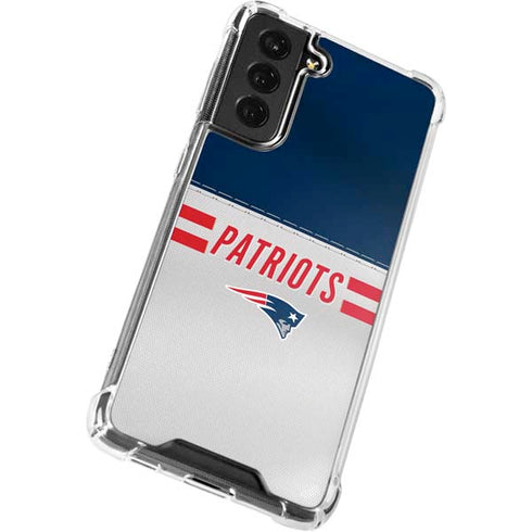 NFL New England Patriots White Striped Galaxy S22 Clear Case